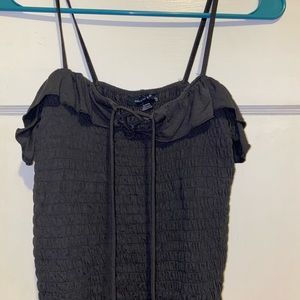 fitted aeo grey tank top
